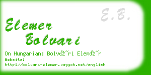 elemer bolvari business card